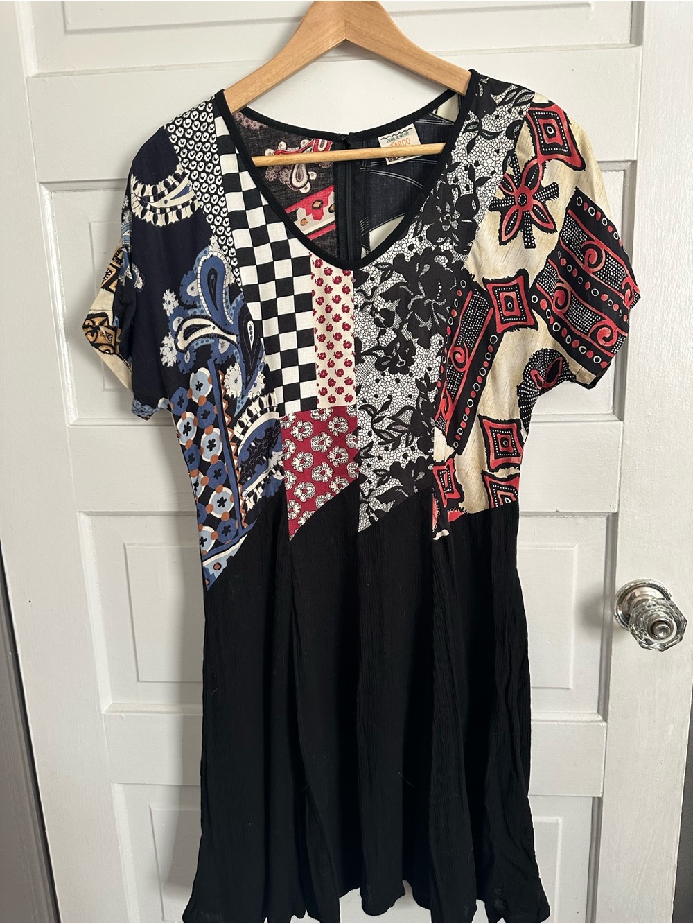 Vintage Patchwork and Black Dress